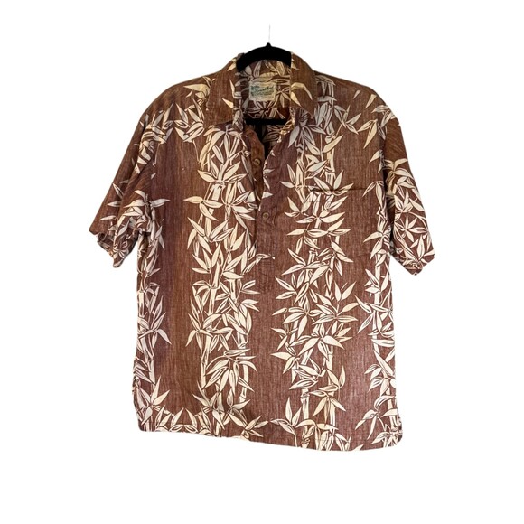 Diamond Head Sportswear Vintage Hawaiian Tropical 1/4 Button Men's Large - Picture 1 of 5